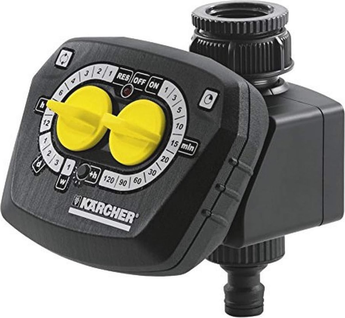 Watertimer voor bewatering - Automatisch sproeien tot 120 min, Afneembaar display, Inclusief kraanaansluiting en voorfilter
