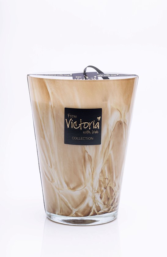 Victoria with Love - Kaars - Geurkaars - Marble Brown - Large - Glas - Indoor