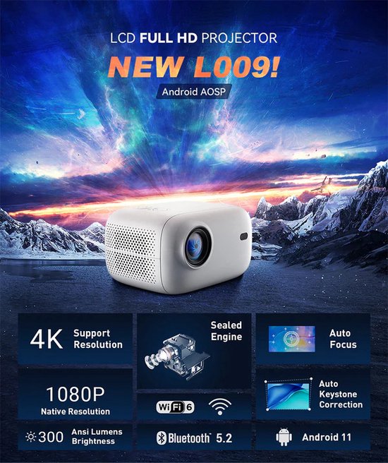 Xcruiser Lp09 Projector 4k hologram astronaut screen portable video projector mini projector