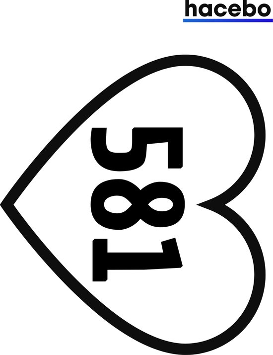 Hart Sticker - 18CM - Container sticker - Cijfer Sticker - 1 Stuks ...