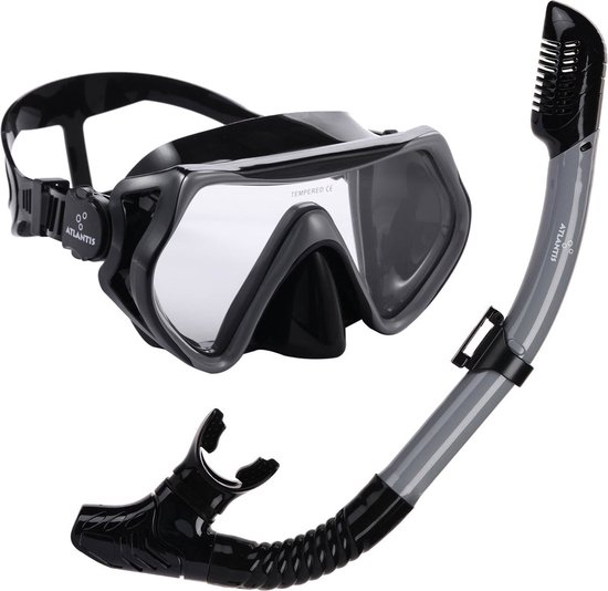 Atlantis Borneo Combo snorkelset – volwassenen – zwart/grijs