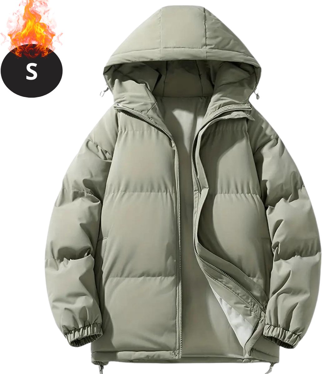Nivard Winterjas Parka Heren Winter Jas Volwassen Stijlvol Met Capuchon Gewatteerde Jas Grijs