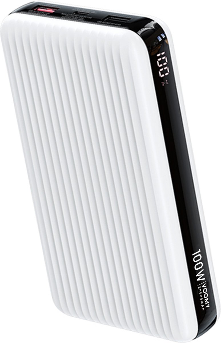 Voomy Powerbank 100W - 20000 mAh - Laptop Macbook Iphone & Samsung - PD USB-C - Wit
