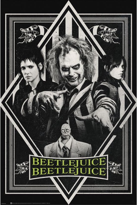 Beetlejuice Beetlejuice Beetlejuice Unisex Poster - zwart/wit/groen - Standard