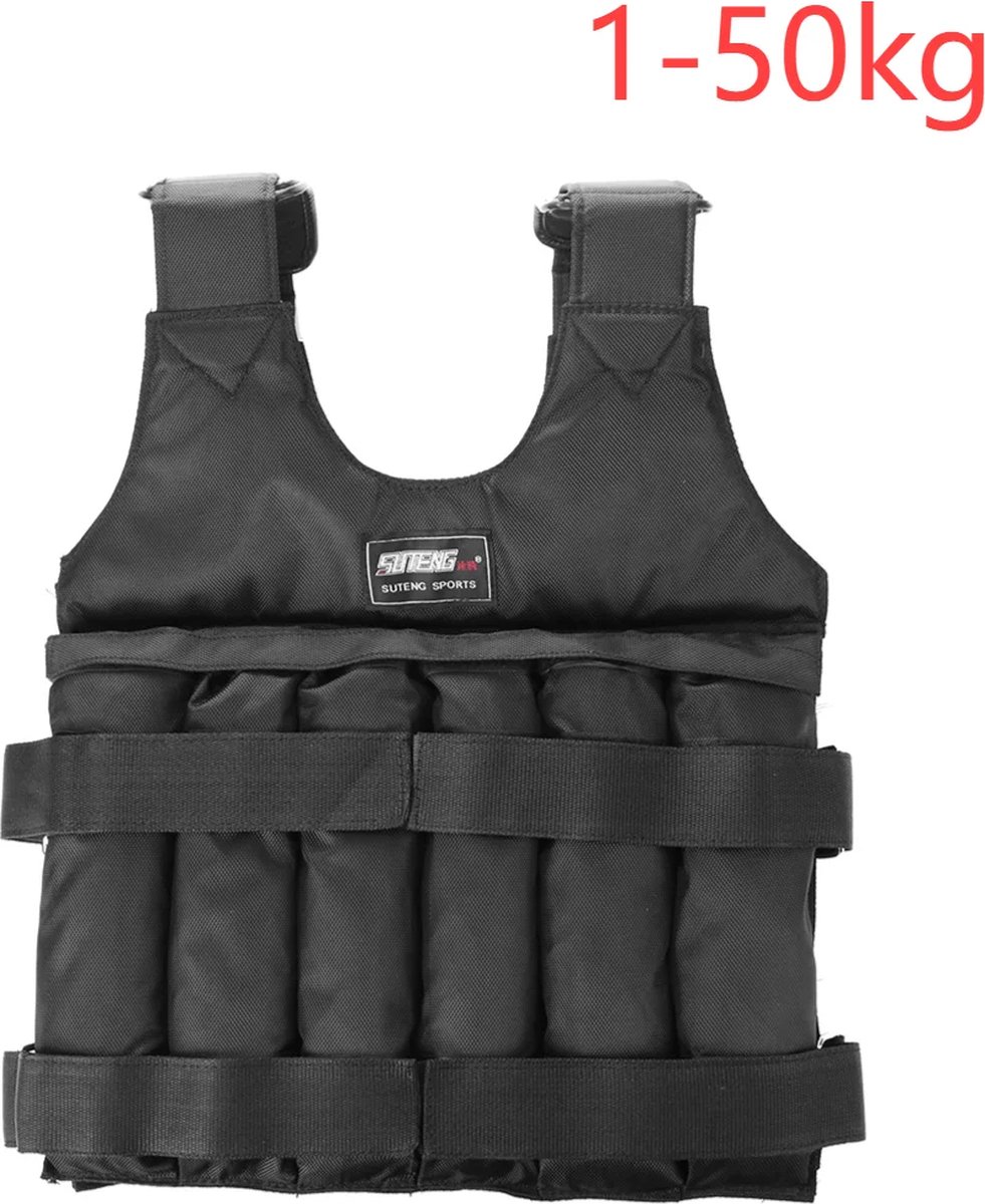 Gewichtsvest - Hardlopen - Trainingsvest - Weighted Vest - Verstelbaar - Calisthenics - Zonder Gewichten - 1-50kg - Zwart