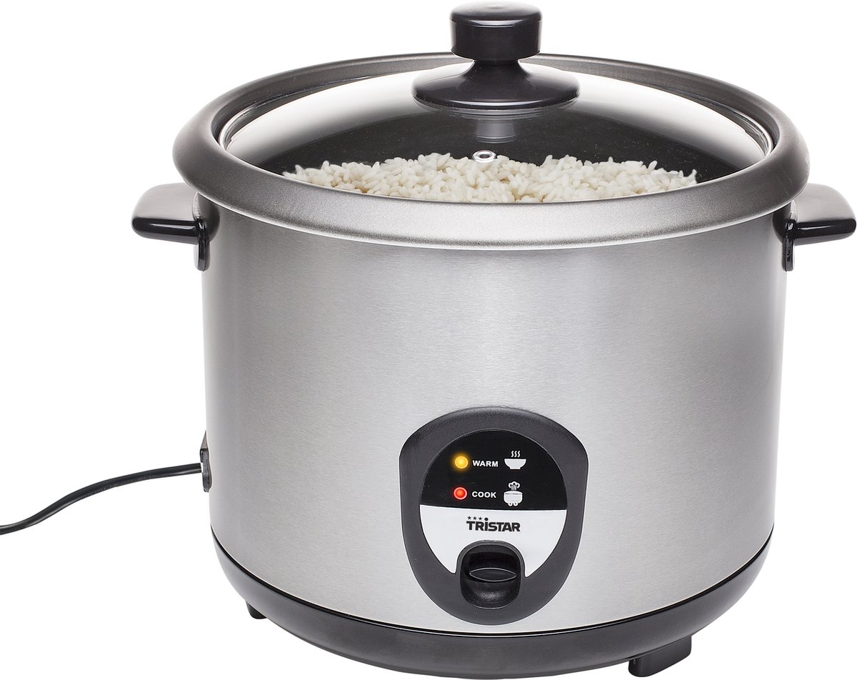 Tristar RK-6129 Rijstkoker - 2.2 liter - Droogkookbeveiliging & Warmhoudfunctie - RVS