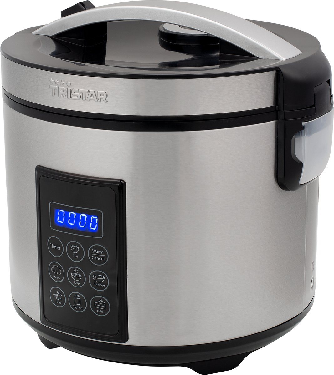 Afbeelding 2 van Tristar Multicooker & Rijstkoker RK-6138 - Digitale Multicooker: Rijstkoker en Stoomkoker - Inclusief gratis lepel, maatbeker, spatel en stoomrekje - 2,2 liter - 7 Programma's - Warmhoudfunctie - RVS