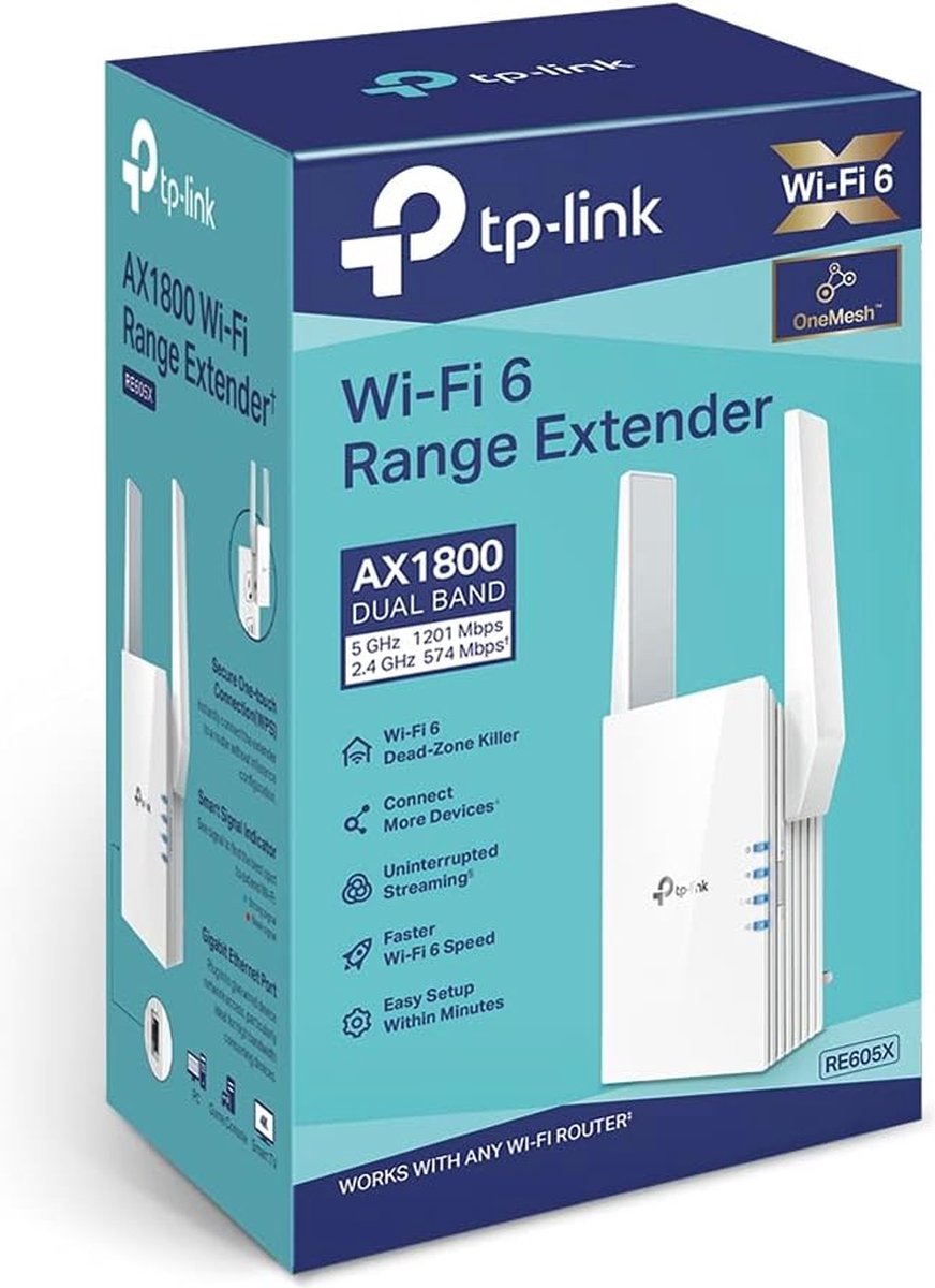 Wi-Fi 6 Bereikverruimer AX1800 - Verbeter je draadloze verbinding