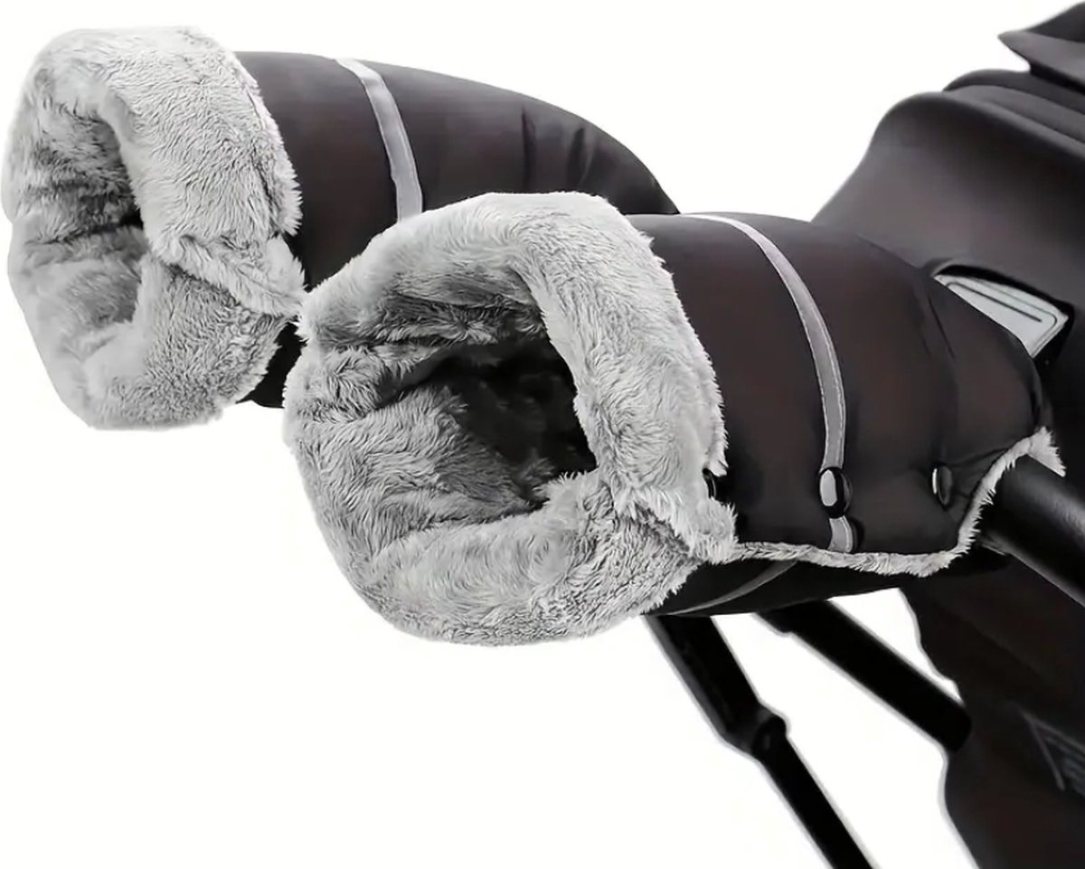 Dutchers® Kinderwagen Handschoenen - Handwarmers - Herfst - Winter - Waterdicht - Winddicht - Dik gevoerd - Reflecterende Streep -