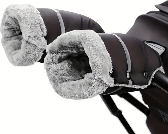 DANKA Handwarmer, kinderwagen, handschoenen, handmof met warme fleece en katoenen binnenkant, waterdicht en winddicht, universele maat voor kinderwagen, buggy (grijs DANKA Handwarmer, kinderwagen, handschoenen, handmof met warme fleece en katoenen binnenkant, waterdicht en winddicht, universele maat voor kinderwagen, buggy (grijs