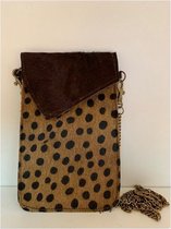Telefoontasje Leer Bruin met Coffee