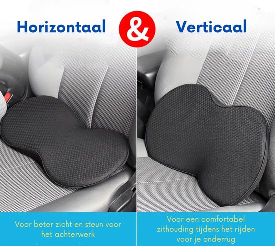 Coussin De Siège Auto En Mousse à Mémoire De Forme – Soulager Sciatique Et Dos, Noir