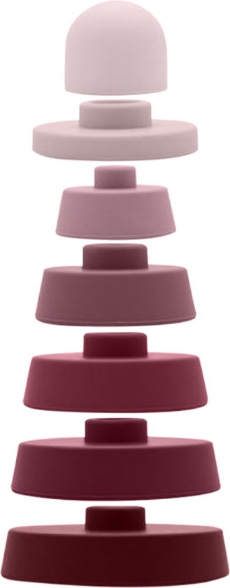 Foto: Kushies stapelspeelgoed siliconen stapeltoorn vuurtoren roze