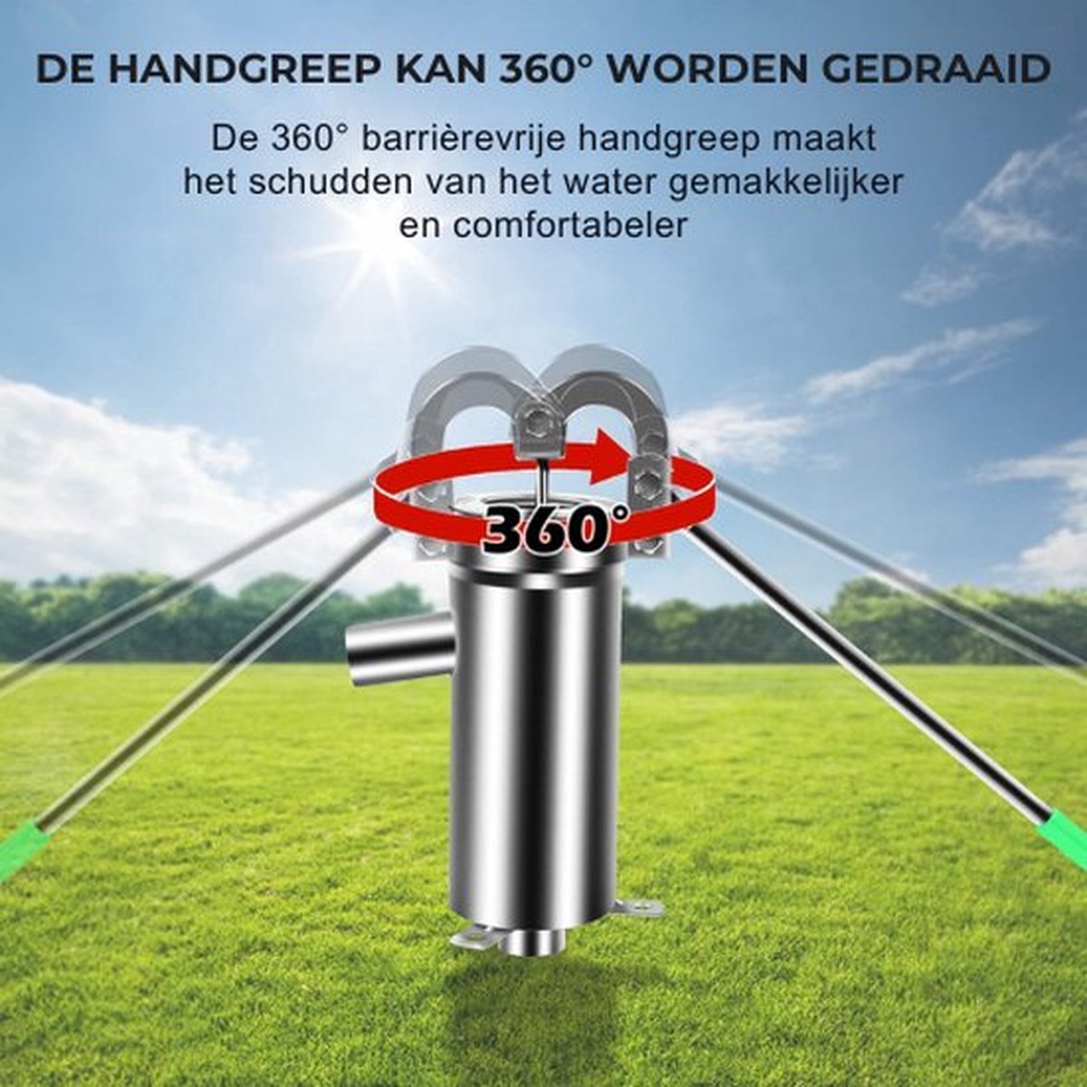 SABUIDDS Zwengelpomp roestvrij staal tuinpomp handpomp water fontein ca. 8 meter zuighoogte handwaterpomp waterzuigpomp voor thuis, tuinen, parken en vijvers, zilver