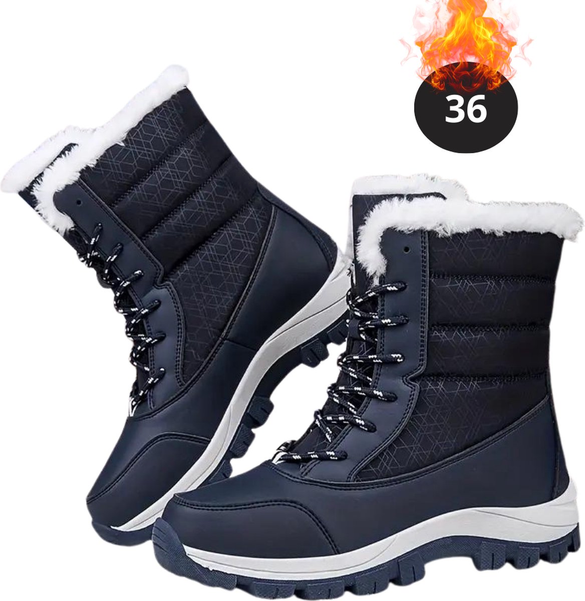 Nivard Snowboots Sneeuwschoenen Sneeuwboots Dames Wintersport Ski Skischoenen – 36- Laarzen Blauw