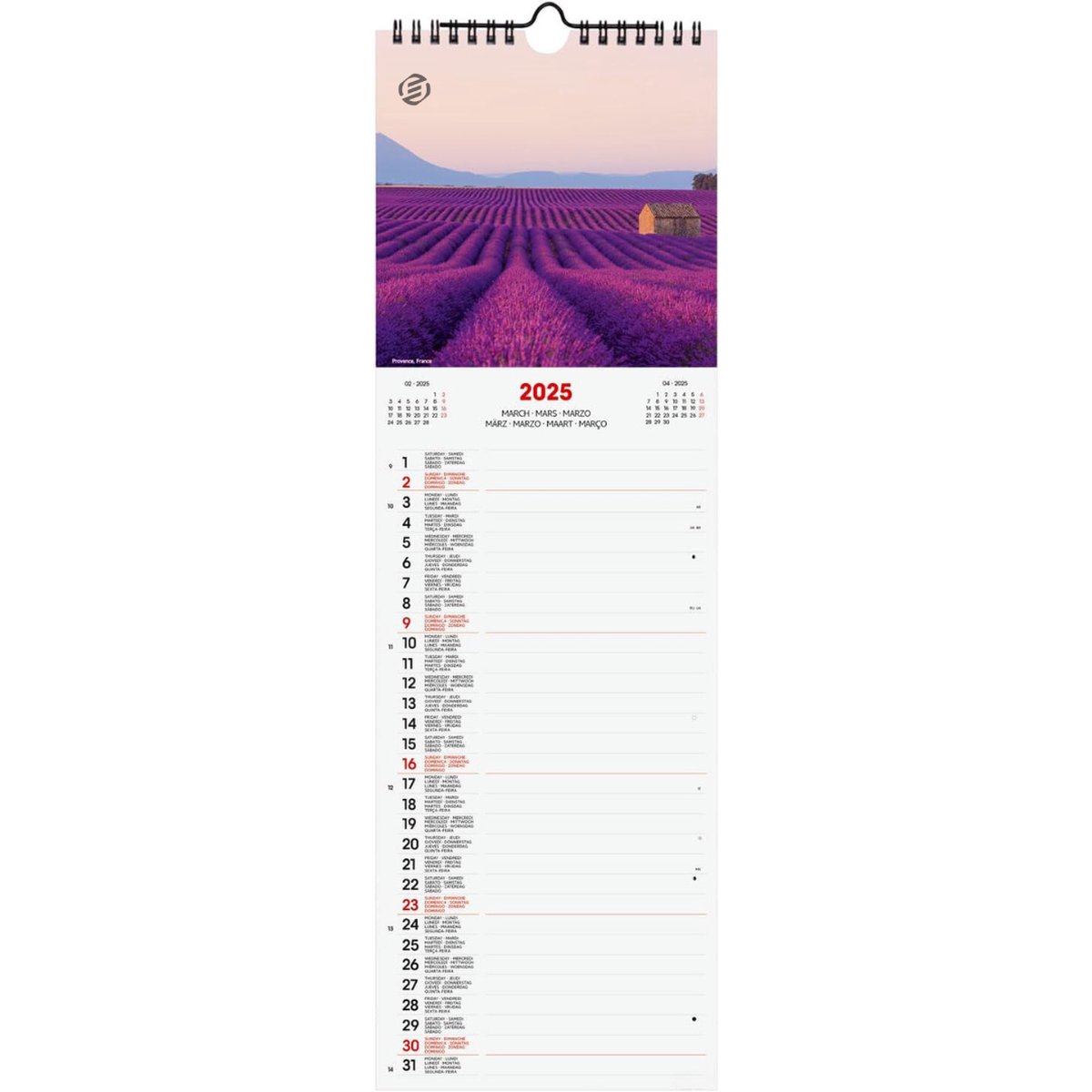 Equivera Jaarkalender 2025 - Maandkalender - Jaar Kalender - Jaarkalender - Jaarplanner - Kalender 2025