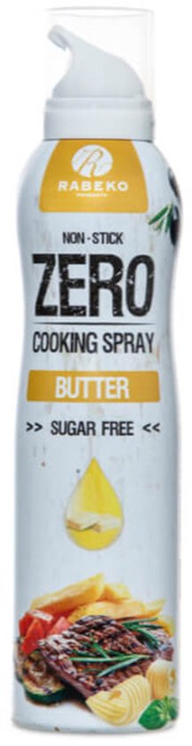 Spray de cuisson faible en calories Rabeko Zero | BEURRE | 800 portions, 2 kcal par pulvérisation | Spray pour poêles, grillades et pâtisseries sans additifs, sans sucre| Spray antiadhésif|Sans gluten et sans lactose