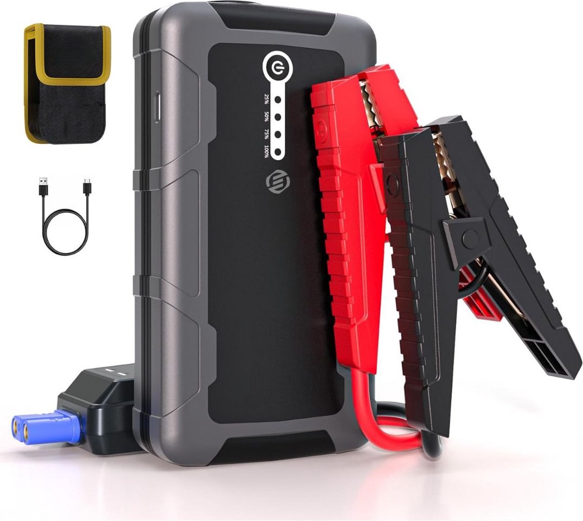 Equivera Jumpstarter voor Auto - Accu Booster - Acculader voor Auto - Starthulp voor Auto - Acculader - Auto Acculader - Accu Booster voor Auto - Nooit meer zonder lege accu!