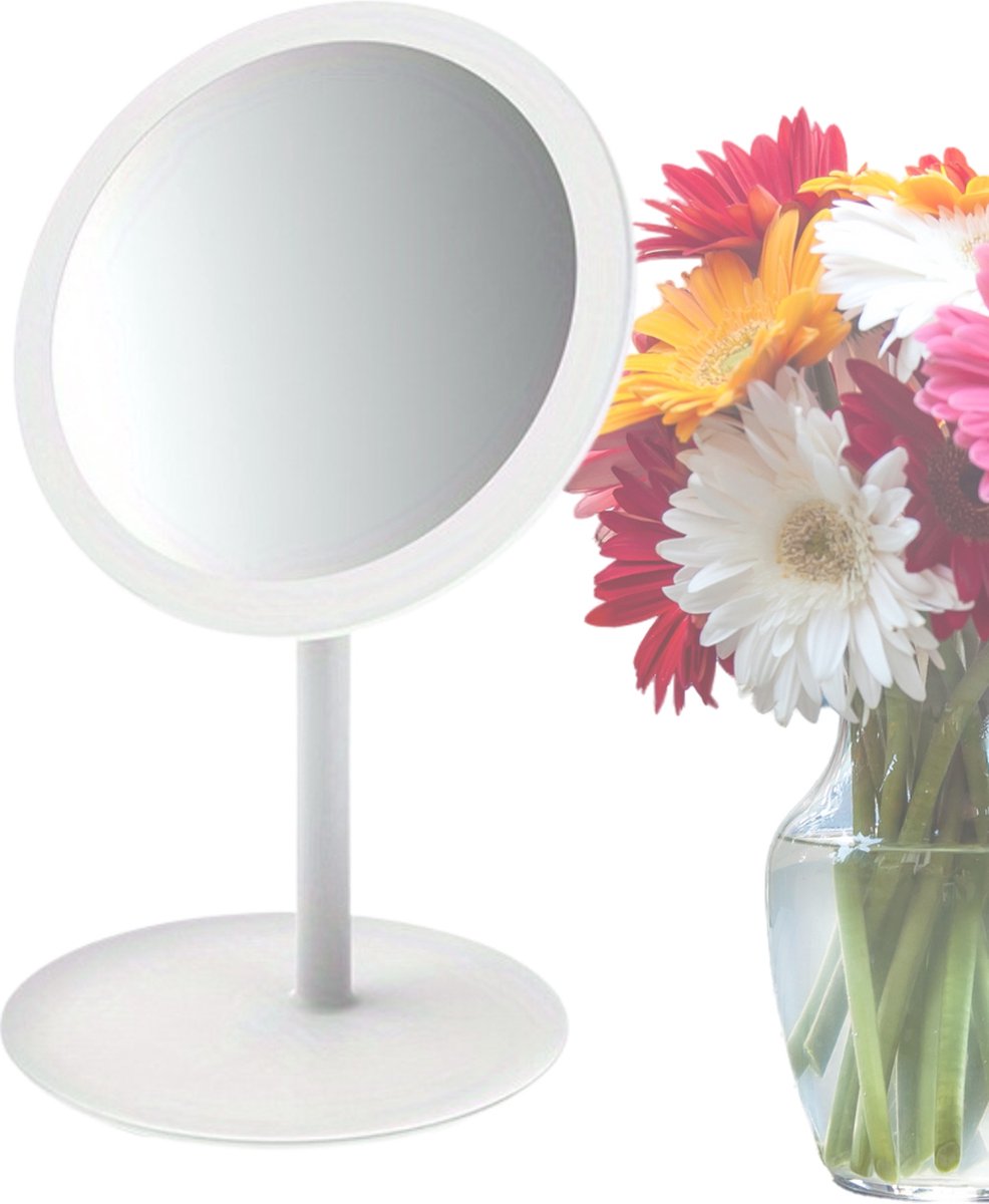 Goedkoopste Bovista Opmaakspiegel Met Ledverlichting - Make Up Spiegel - Met Led Verlichting - Tafelspiegel - Met Licht - Staande Spiegel - Wit