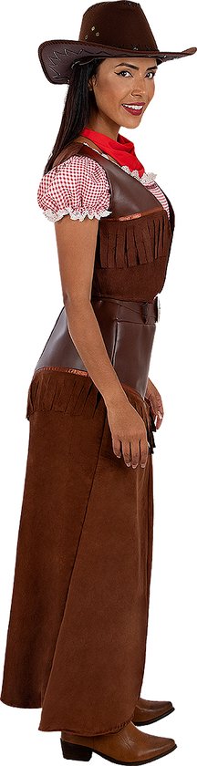 Funidelia | Costume de Cowgirl Deluxe Pour Femme Cowboys, Indiens, Western - Costume pour Adultes Accessoires costumes et accessoires pour Halloween, carnaval et fêtes - Taille L - Marron