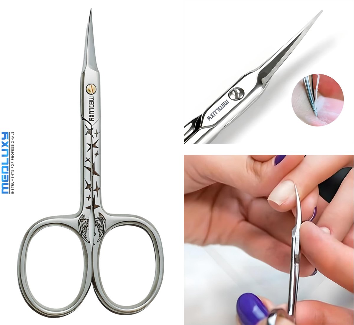Goedkoopste MEDLUXY® Exclusive - Nagelriemschaar (huid- en vellenschaartje) - Gebogen - 9.5 cm - INOX (Nagelriemknipper, Cuticle Cutter, nagelriem schaar) [PM0583]