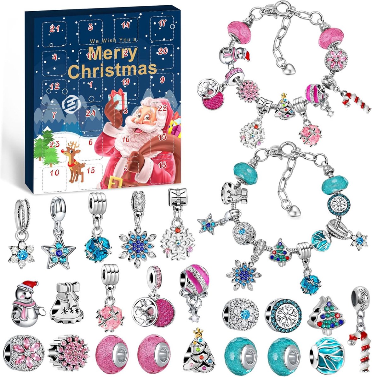 Equivera Adventskalender - Adventskalender 2024 - 24 Dagen Aftelkalender - Kerst Adventskalender - Kerstcadeau - Sinterklaascadeau - voor Kinderen en Volwassenen - 24 Verrassingen