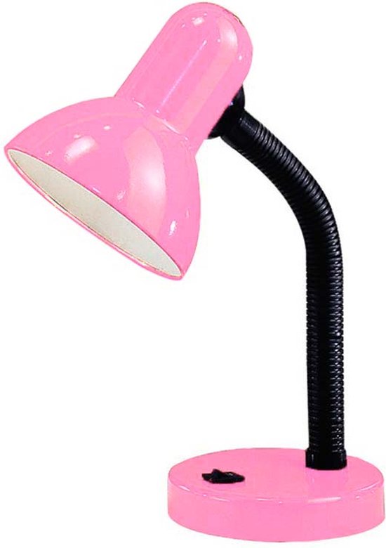 Bureaulamp metaal roze zwart - buigzame poot - kinder tafellamp — afbeelding 3