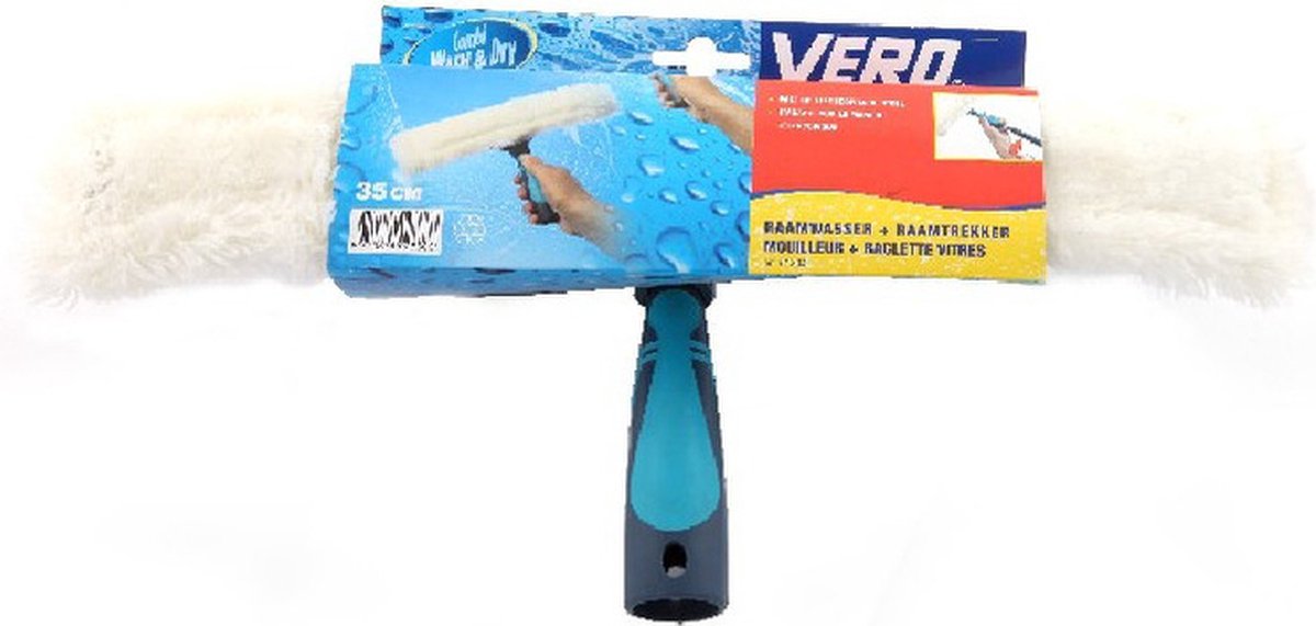 Goedkoopste Raamwisser/raamtrekker met microvezel hoes en natuurrubberen strip 35 cm - Raamtrekkers/ramenlappen - Ergonomisch