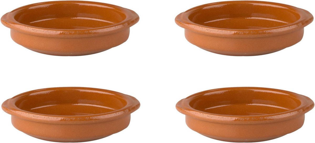 Tapas Schaaltjes - 8x stuks - terracotta - ovenbestendig - crème brulee ovenschaaltjes