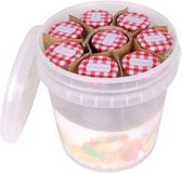 10x pots de conservation 210 ml en seau en plastique - pots de conservation / pots de conservation / pots de confiture