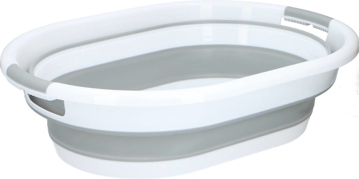 Goedkoopste Opvouwbare wasmand - Kunststof - wit/grijs - 27 liter - wassen - 60 x 45 x 30 cm