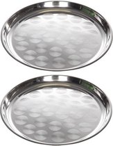 ZHYUAN 4 Stuks 20 cm Roestvrij Staal Rond Servies, Campingborden, Metalen Platte Borden voor Camping