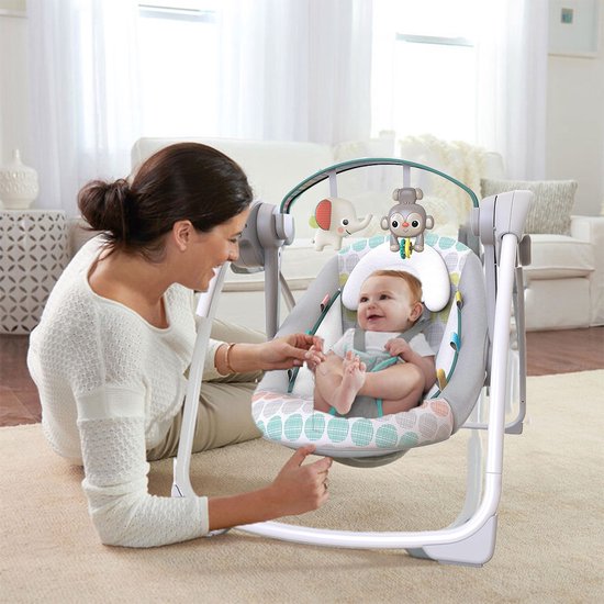 Elektrische Schommelstoel Baby - Baby Swing - Wipstoel Baby's met Speelboog - Grijs van Cangaroo — afbeelding 5