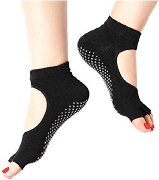 Yoga Sokken Full Open Toe - Volle Teen Yoga Sok - Met Anti Slip Onderkant - Antislip Sokken - Pilates Sokken - Maat 36-40 I Zwart van MIRAISelie — afbeelding 4