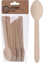 40x cuillères en bois couverts jetables