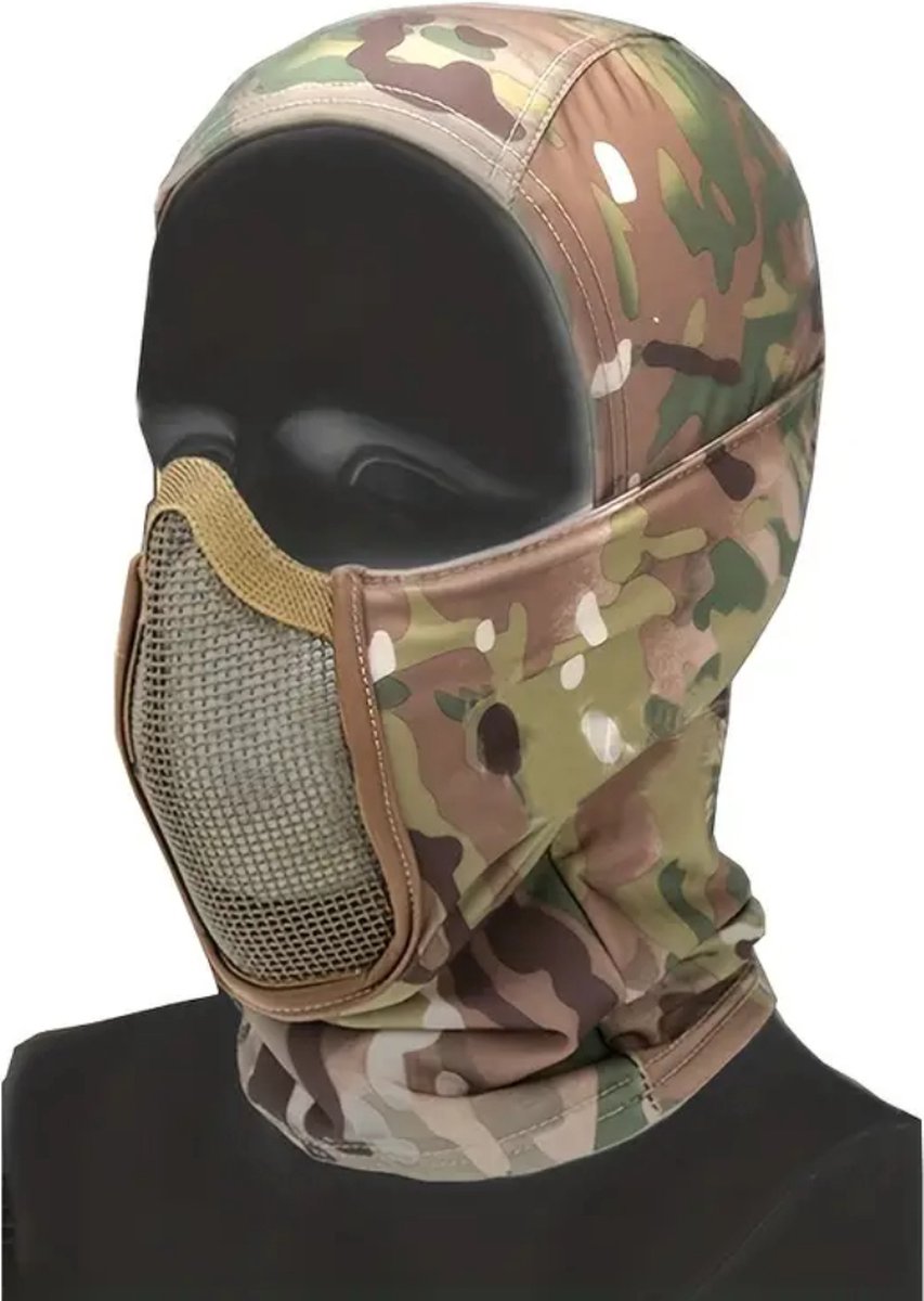 Bovista Airsoft Masker Paintball Mask Tactical Helmet Helm Gezicht Camouflage Print