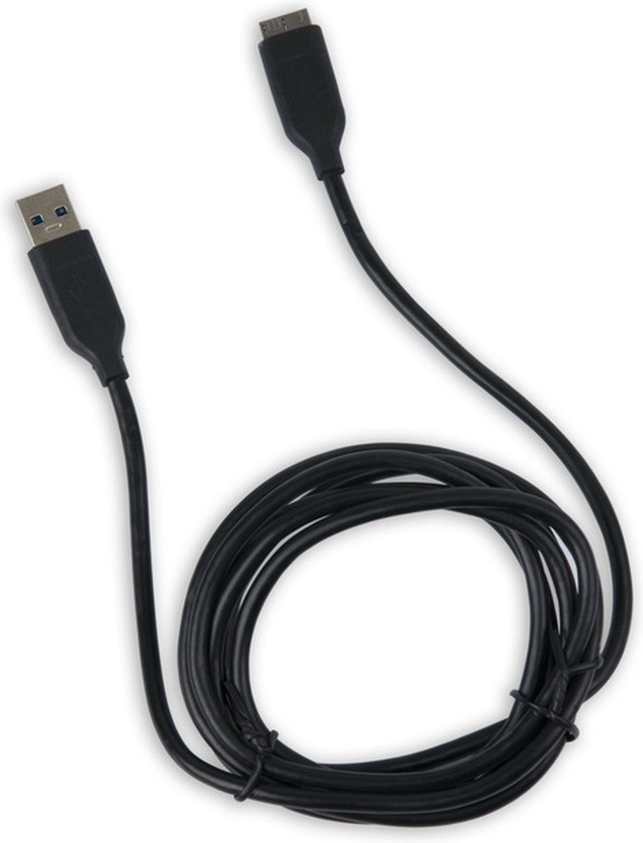 Muvit, 1,8 m Micro USB naar USB A 3.0 oplaad- en synchronisatiekabel, Zwart