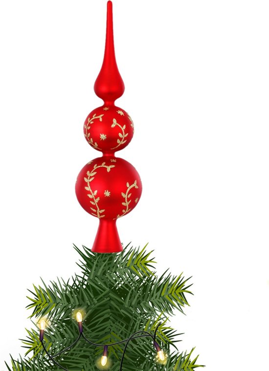Foto: Gerimport mini kerstboom piek ster rood kunststof 145 cm kerstboompiek