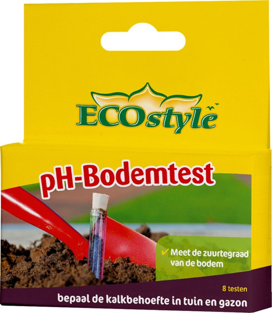 Foto: Ecostyle ph bodemtest zuurtegraad meter voor grond bepaal kalk behoefte voor tuin en gazon 8 testen