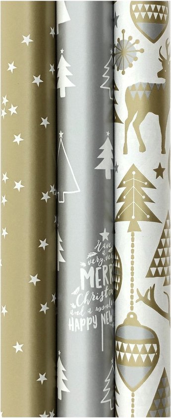 Kerstpapier Coated Papier Sterrenhemel Rood 30cm x 200meter Krabbendam