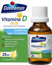Bol.com Davitamon vitamine D olie baby en kind - bevat vitamine D3 – vitamine D druppels suikervrij - 25ml aanbieding
