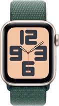 Bol.com Apple Watch SE 2024 GPS + Cellular 44mm Starlight Aluminium Case with Lake Green Sport Loop aanbieding