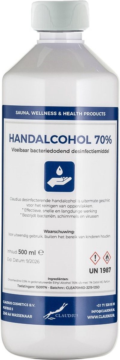 Goedkoopste Handalcohol spray 70 - 500 ml met dop