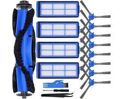 Accessoireset geschikt voor Eufy Robovac 11S Max, Robovac 15C Max, Robovac 30C Max, G20, G30, G30 Edge, G10 hybride robotstofzuiger, vervangingsdeel 1 hoofdborstel, 8 zijborstels, 4 filters