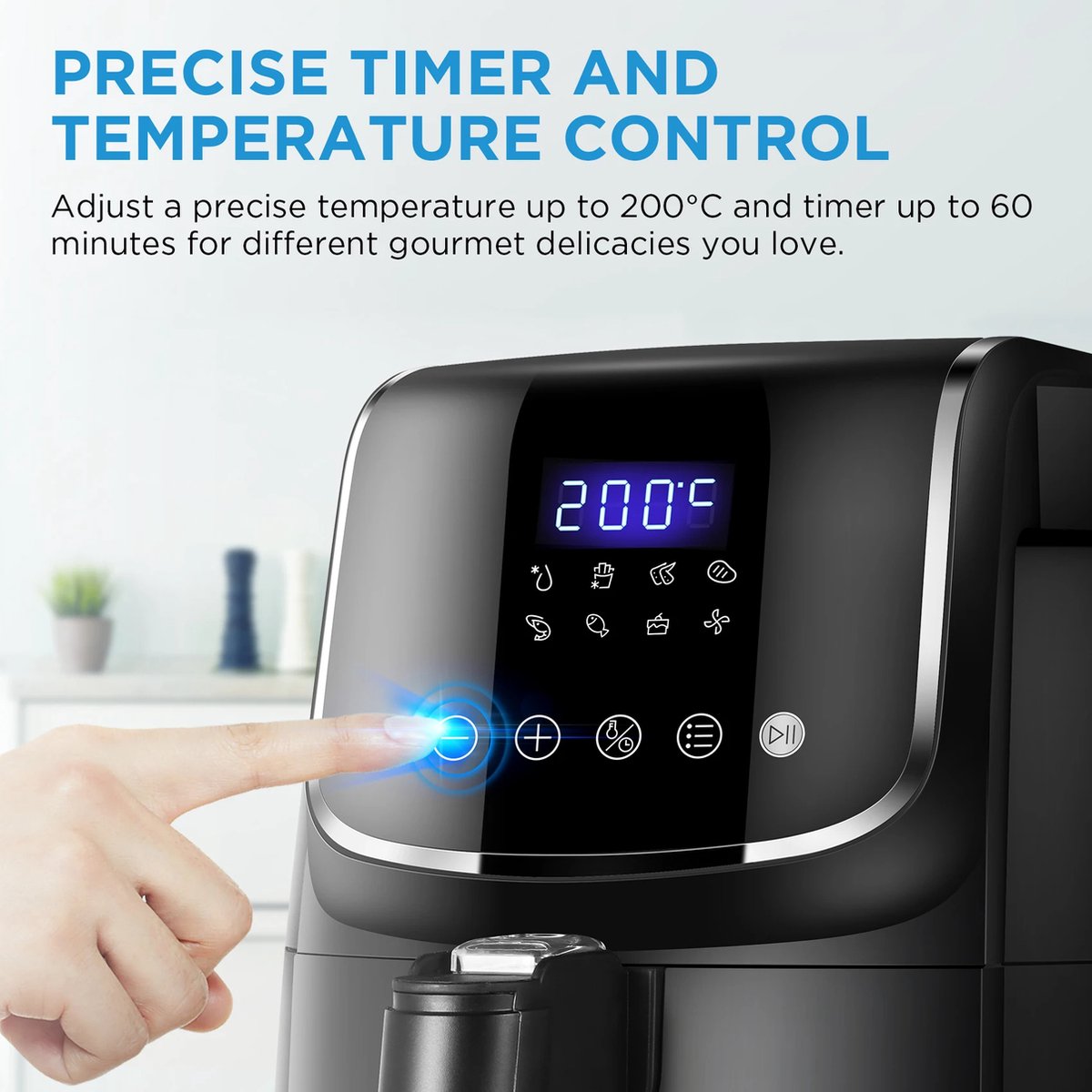 Air Fryer 4L Elektrische Heteluchtfriteuse Voor Snelle En Olievrije Gezonde Maaltijden, 6 Vooraf Ingestelde Kookstanden, Digitale Aanraakbediening Air Fryer 4L Elektrische Heteluchtfriteuse Voor Snelle En Olievrije Gezonde Maaltijden, 6 Vooraf Ingestelde Kookstanden, Digitale Aanraakbediening
