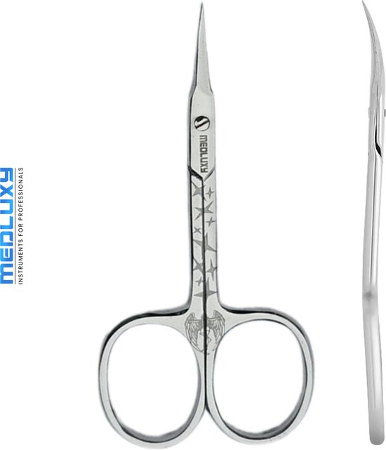 MEDLUXY® Expert - Ciseaux à cuticules - Courbés - 9,5 cm - INOX ((ciseaux peau et feuille), Coupe-cuticules, Coupe-cuticules, ciseaux à cuticules) [PM0582]