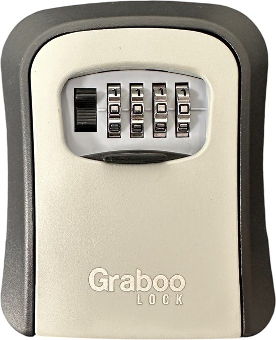 Graboo® LOCK Sleutelkluis - Sleutelkast - Sleutelkluisje met Cijferslot Code voor Buiten - Waterdicht Sleutelkluis - Grijs/Zwart