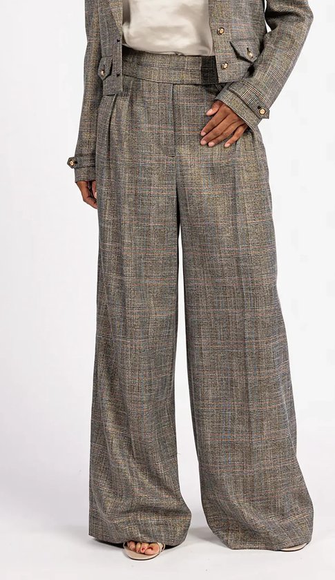 AAIKO Frederique Tweed Vis 540 Broeken Dames - Zwart - Maat S