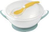Bébé Ono Bol vert/jaune avec ventouse et cuillère 1063/04