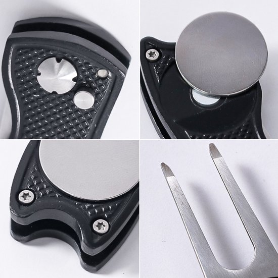 *** Golf Pitchfork Metaal Golf Accessoire - Green Marker Pitch Golfen - Zwart - van Heble® *** van Heble® — afbeelding 3